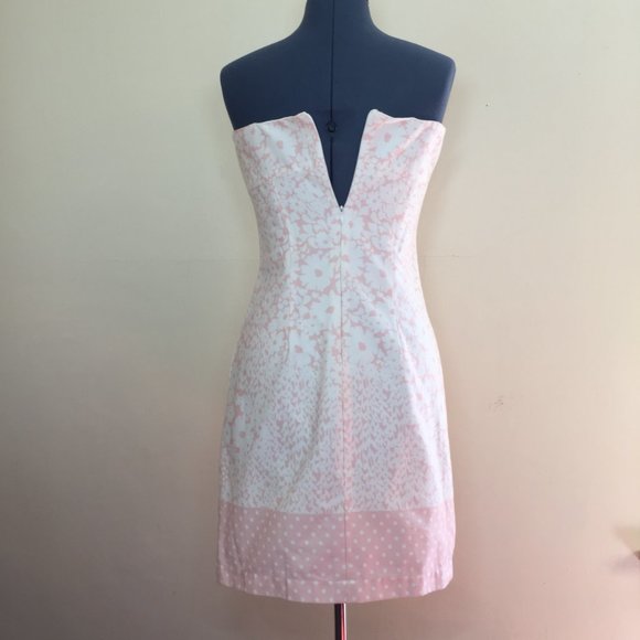 Nantucket Brand Strapless Pink and White Floral Dress Size 6 - Picture 4 of 7